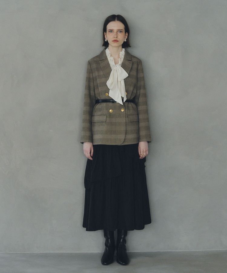 YECCA VECCA「フリルギャザーボウタイブラウス」|シャツ・ブラウス|