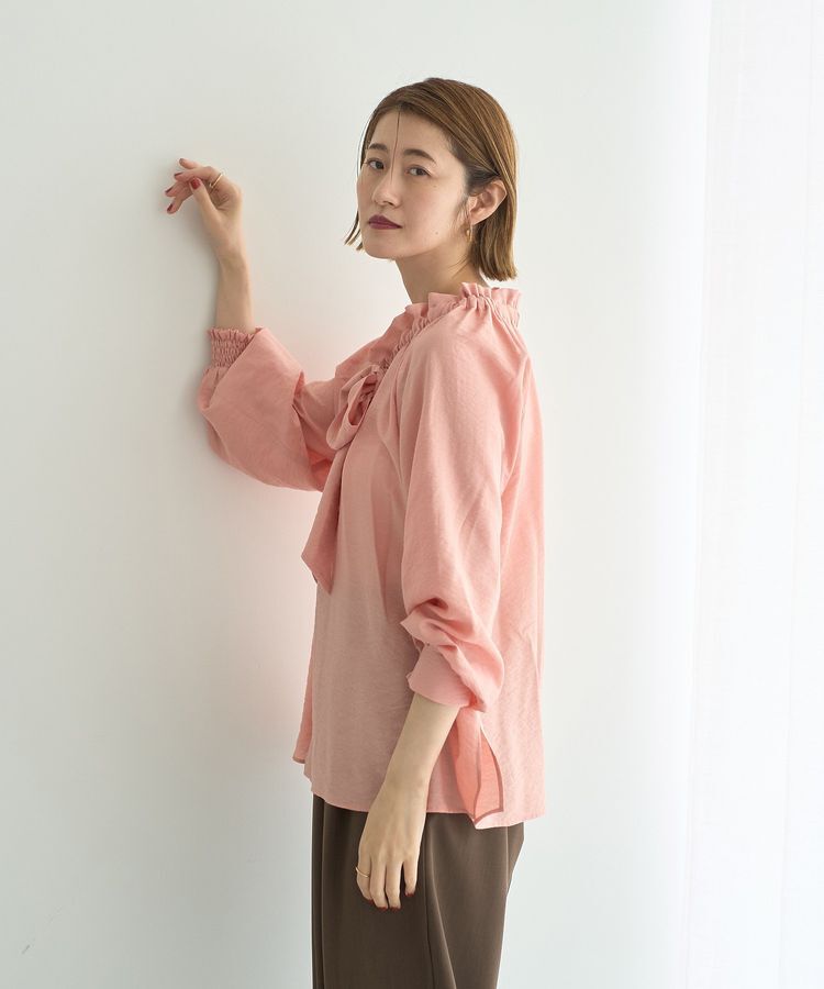 YECCA VECCA「フリルギャザーボウタイブラウス」|シャツ・ブラウス|