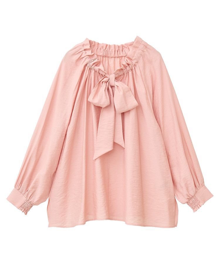 YECCA VECCA「フリルギャザーボウタイブラウス」|シャツ・ブラウス|