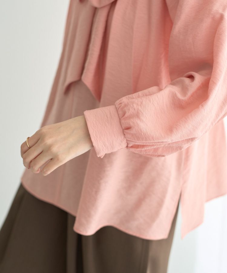 YECCA VECCA「フリルギャザーボウタイブラウス」|シャツ・ブラウス|