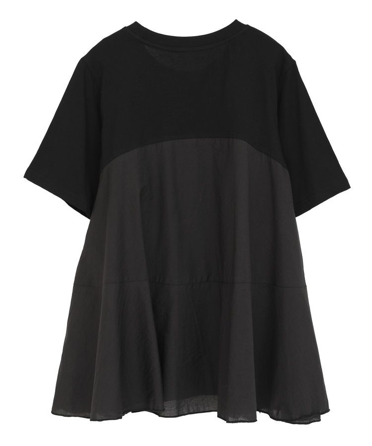 YECCA VECCA「【DOLL UP OOPS】異素材切替フレアートップス」|Tシャツ・カットソー|