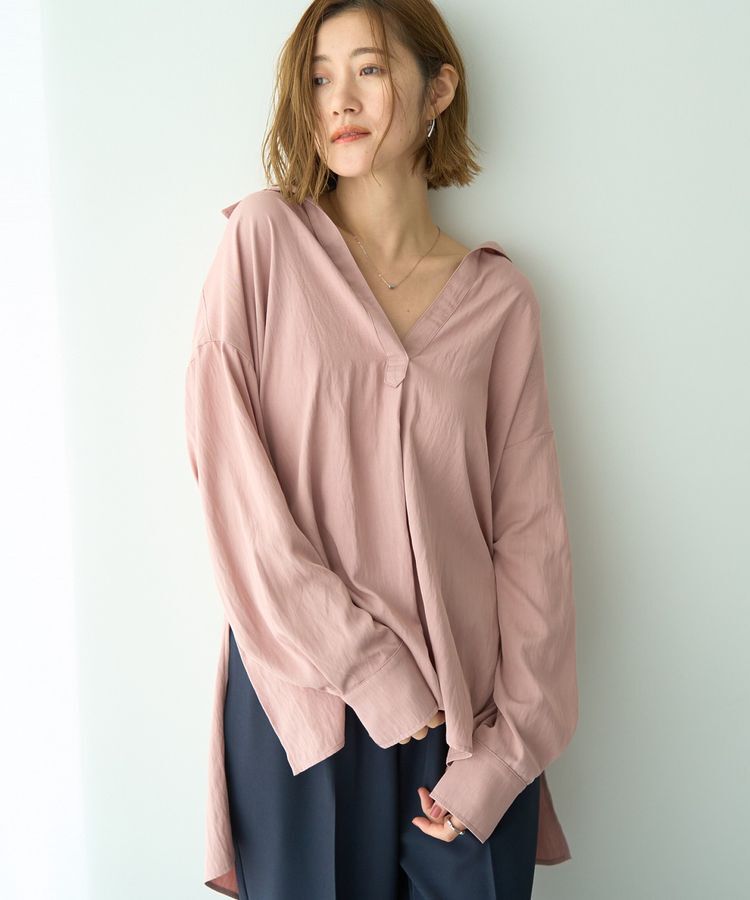YECCA VECCA「スキッパーオーバーシャツ」|シャツ・ブラウス|Pink