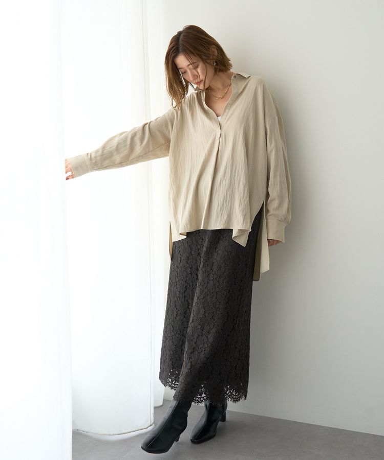 YECCA VECCA「スキッパーオーバーシャツ」|シャツ・ブラウス|