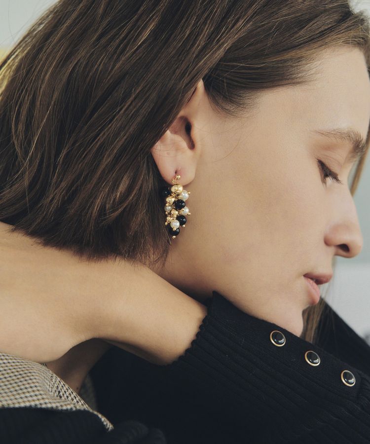 YECCA VECCA「パールMIXボリュームピアス」|ピアス|