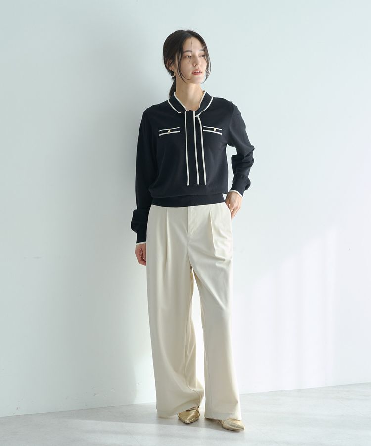 YECCA VECCA「ベルテッドカルゼ起毛ワイドパンツ」|その他|