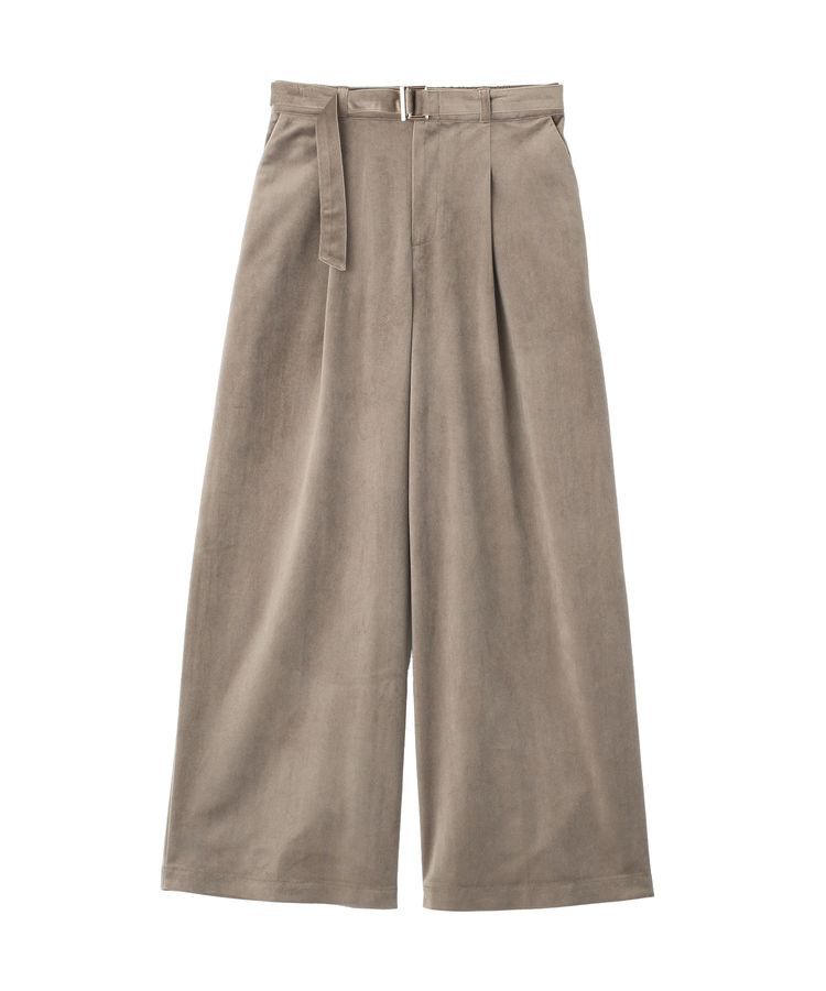 YECCA VECCA「ベルテッドカルゼ起毛ワイドパンツ」|その他|