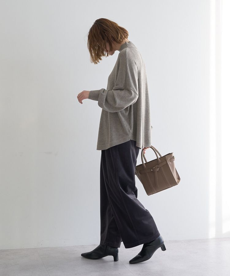 YECCA VECCA「ベルテッドカルゼ起毛ワイドパンツ」|その他|