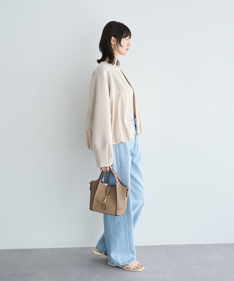 YECCA VECCA「異素材MIXバルーンブルゾン」|ブルゾン・スタジャン|