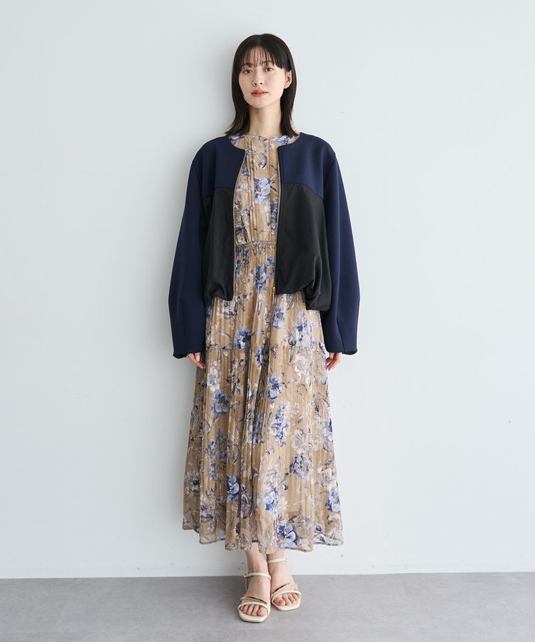 YECCA VECCA「異素材MIXバルーンブルゾン」|ブルゾン・スタジャン|