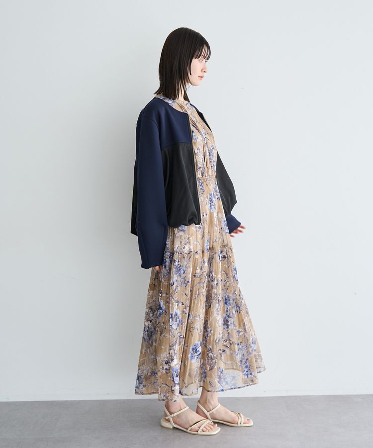 YECCA VECCA「異素材MIXバルーンブルゾン」|ブルゾン・スタジャン|