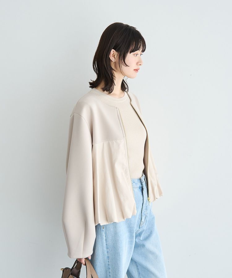 YECCA VECCA「異素材MIXバルーンブルゾン」|ブルゾン・スタジャン|