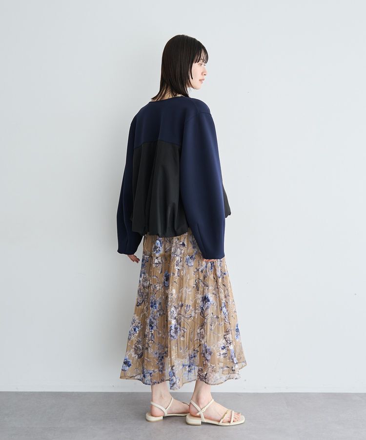 YECCA VECCA「異素材MIXバルーンブルゾン」|ブルゾン・スタジャン|