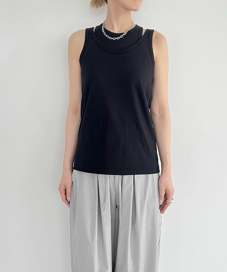 GARAGE OF GOOD CLOTHING「【日本製】天竺レイヤードタンクトップ」|Tシャツ・カットソー|Black