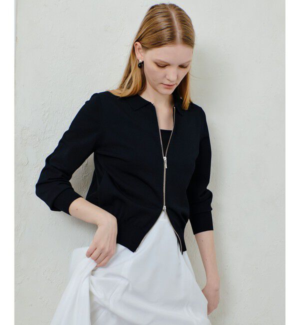 allureville「布帛コンビニットブルゾン」|カーディガン|