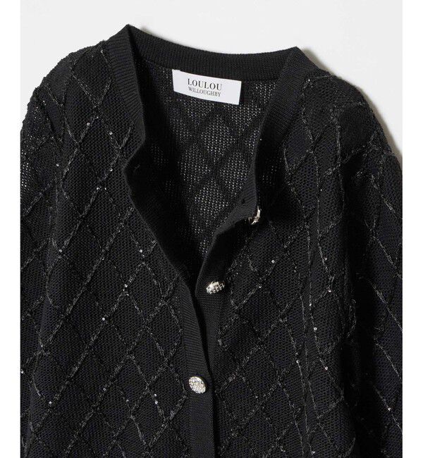 LOULOU WILLOUGHBY「【LOULOU WILLOUGHBY】シークインエンブロイダリーカーディガン」|カーディガン|