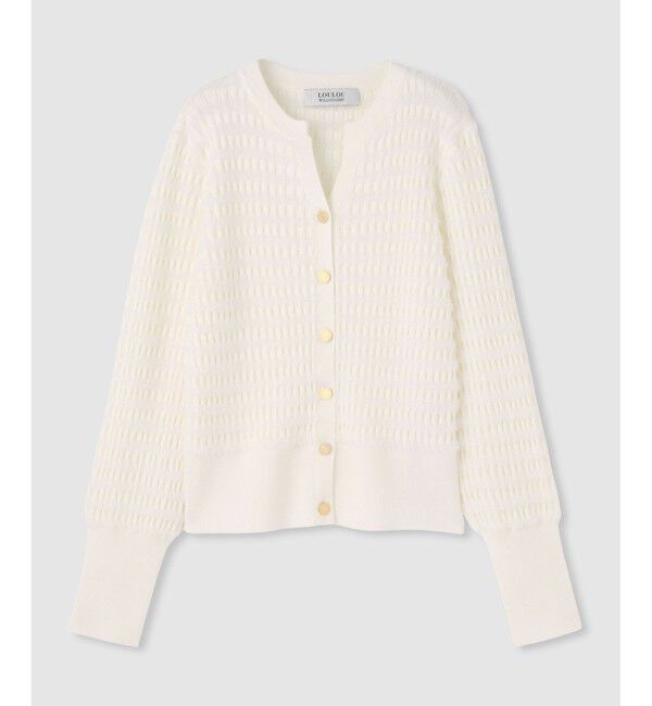 LOULOU WILLOUGHBY「◇【LOULOU WILLOUGHBY】フェザーボーダーカーディガン」|カーディガン|オフホワイト