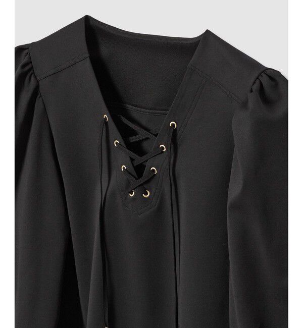 LOULOU WILLOUGHBY「【LOULOU WILLOUGHBY】モックロディレースアップマリンプルオーバー」|Tシャツ・カットソー|