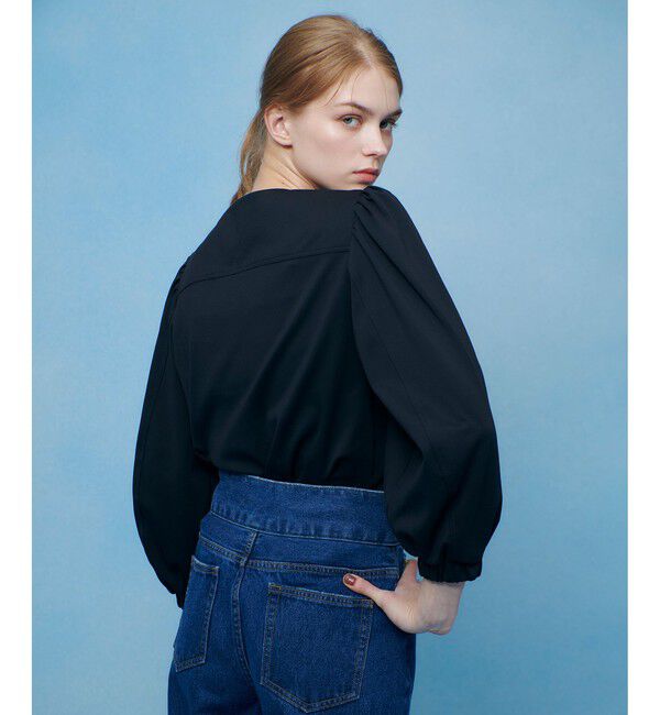 LOULOU WILLOUGHBY「【LOULOU WILLOUGHBY】モックロディレースアップマリンプルオーバー」|Tシャツ・カットソー|