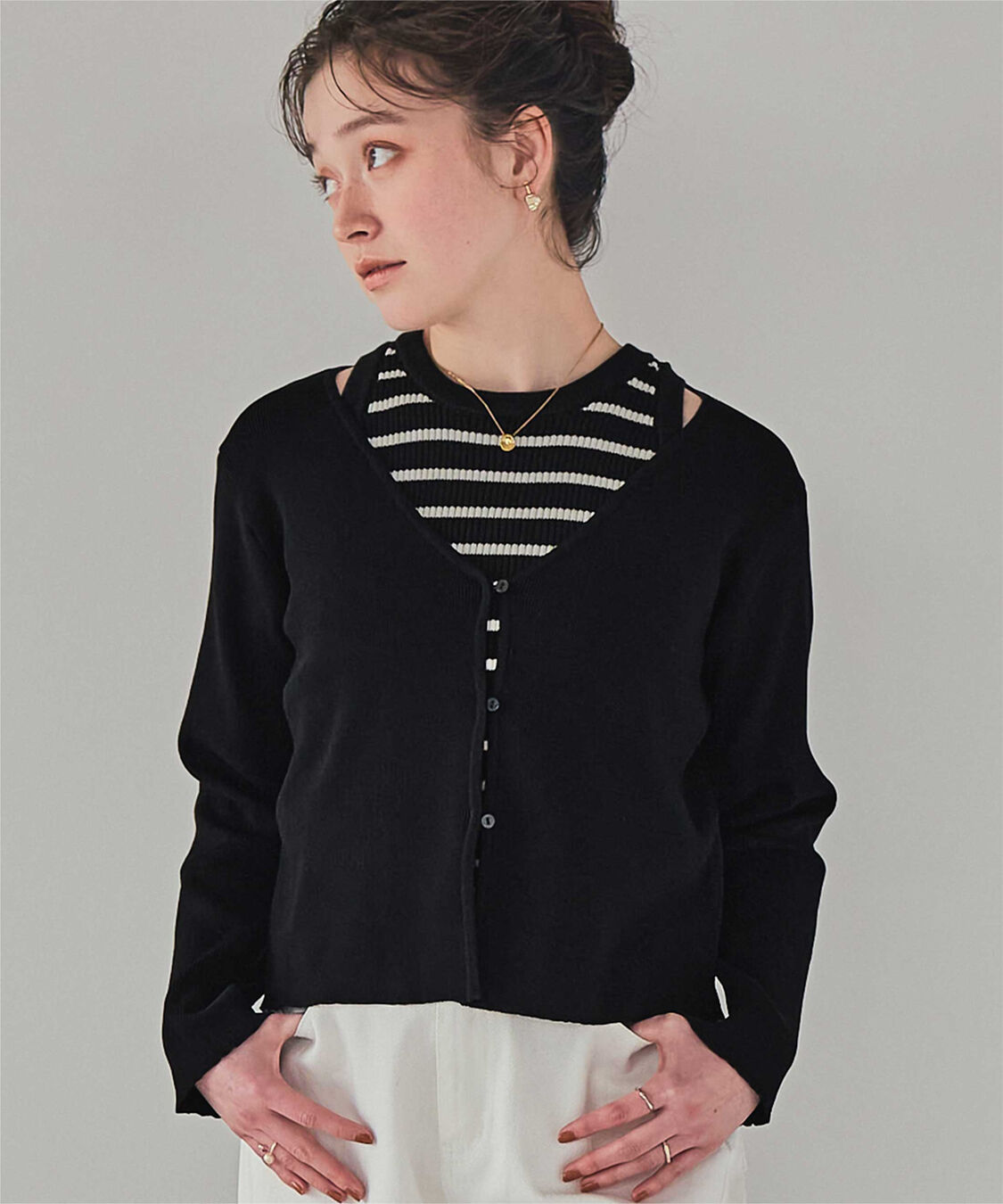 titivate「タンクトップセットVネックカーディガン」|ニット・セーター|