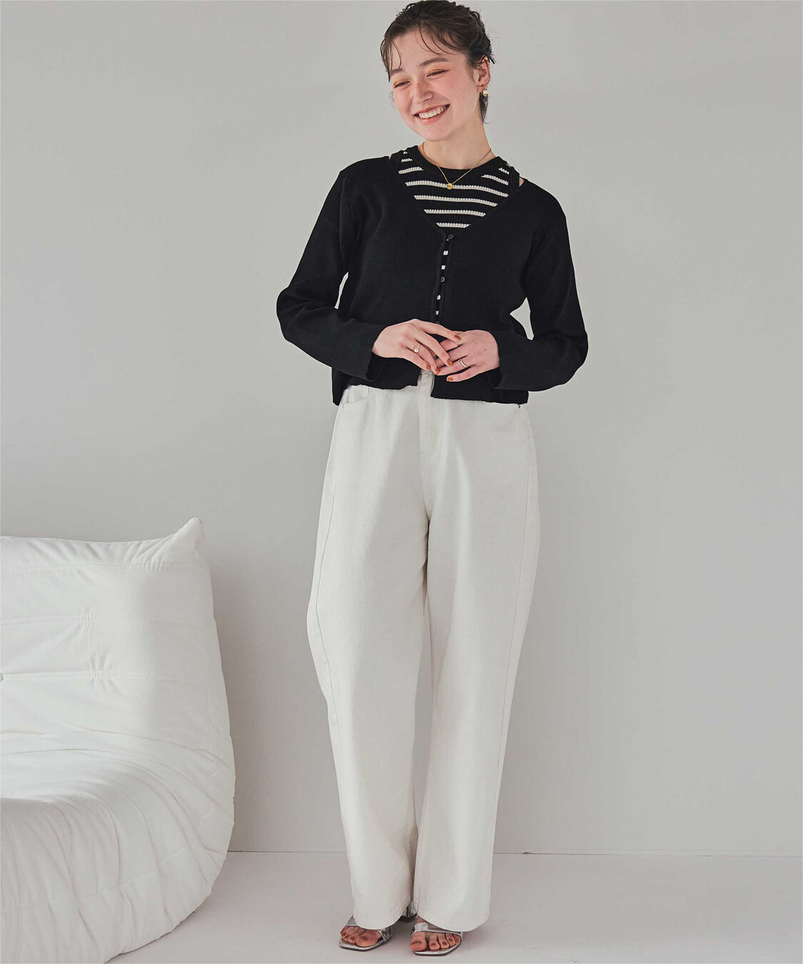 titivate「タンクトップセットVネックカーディガン」|ニット・セーター|