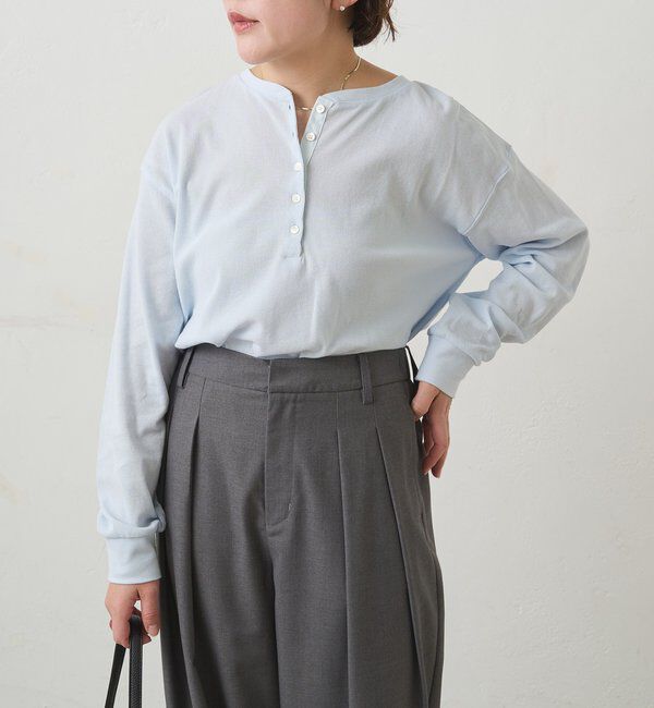  「前後2WAYシアーワッフルカットソー」|Tシャツ・カットソー|サックスブルー