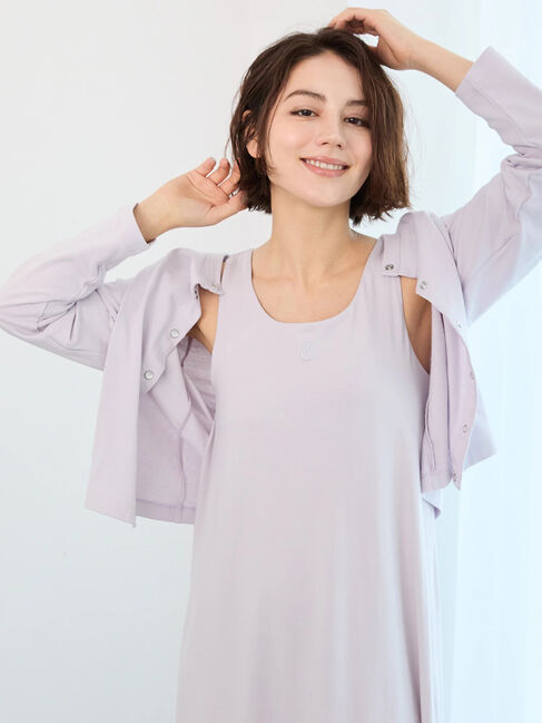 Te chichi「ワンポイント刺繍ミニ裏毛カーディガン」|カーディガン|ラベンダー