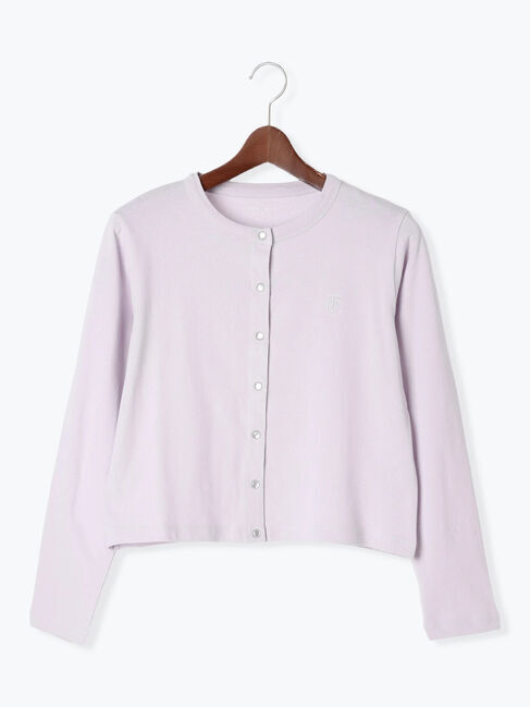 Te chichi「ワンポイント刺繍ミニ裏毛カーディガン」|カーディガン|