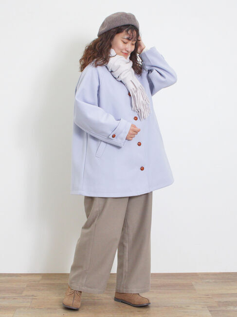 Samansa Mos2「ウーリーライクミドル丈クルーネックコート」|その他|