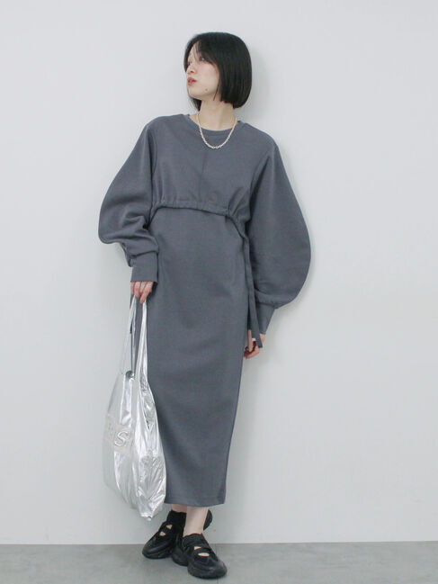 Samansa Mos2 blue「クロップドレイヤードワンピース」|ワンピース|