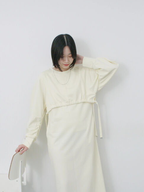 Samansa Mos2 blue「クロップドレイヤードワンピース」|ワンピース|