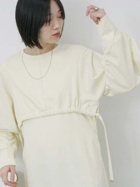 Samansa Mos2 blue「クロップドレイヤードワンピース」|ワンピース|