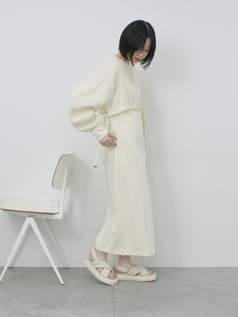 Samansa Mos2 blue「クロップドレイヤードワンピース」|ワンピース|