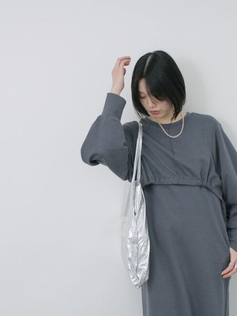 Samansa Mos2 blue「クロップドレイヤードワンピース」|ワンピース|