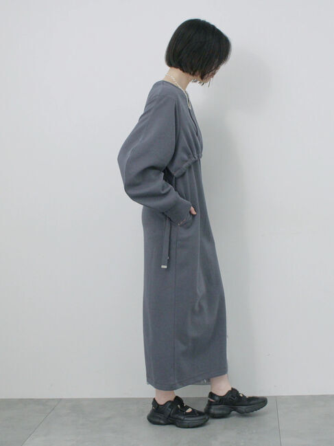 Samansa Mos2 blue「クロップドレイヤードワンピース」|ワンピース|