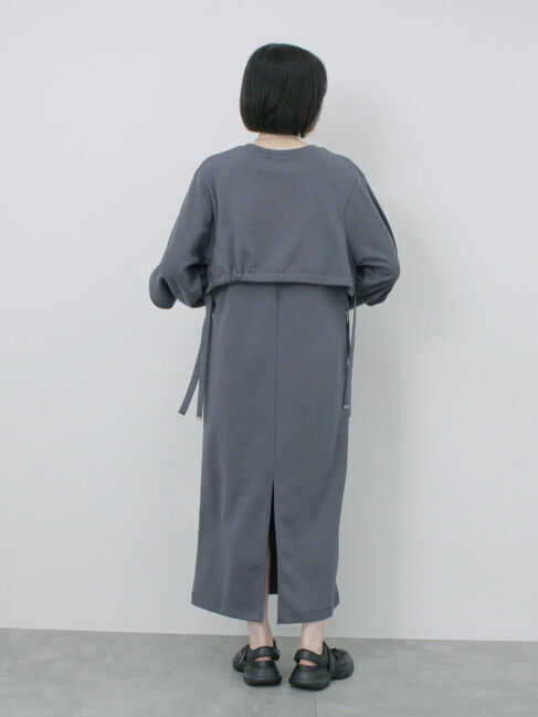 Samansa Mos2 blue「クロップドレイヤードワンピース」|ワンピース|