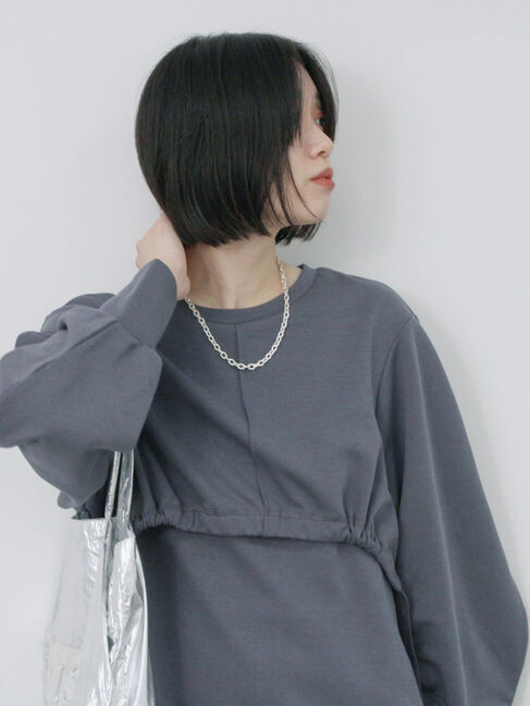 Samansa Mos2 blue「クロップドレイヤードワンピース」|ワンピース|