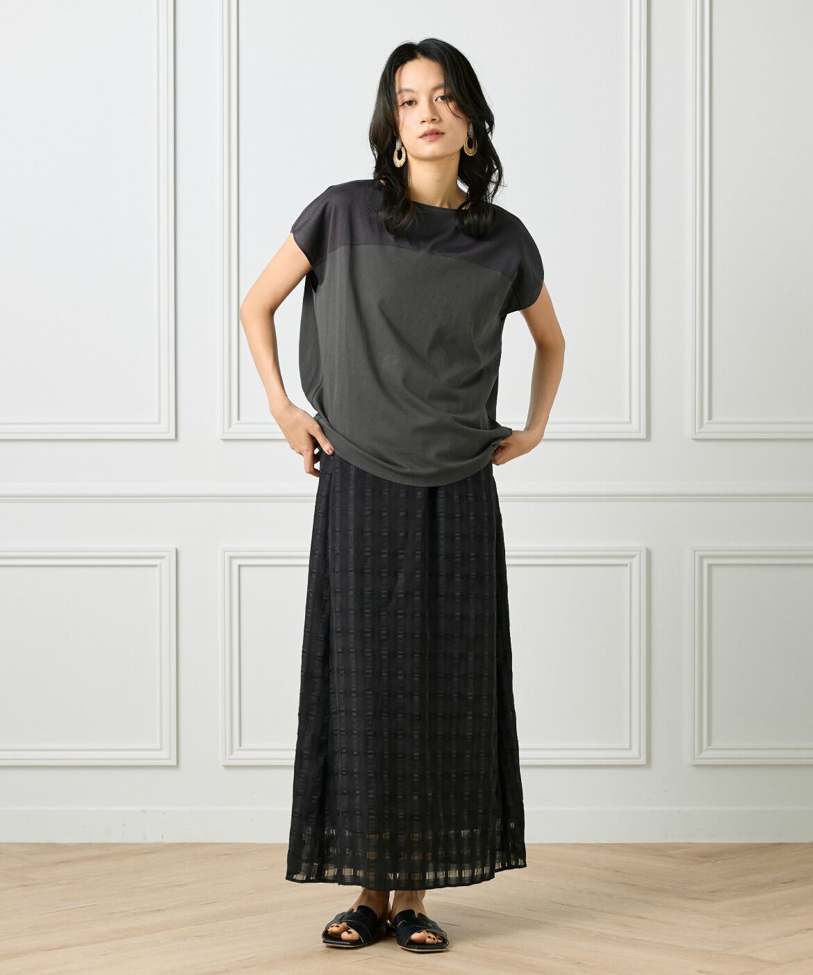 INED「シースルードッキングプルオーバー」|Tシャツ・カットソー|