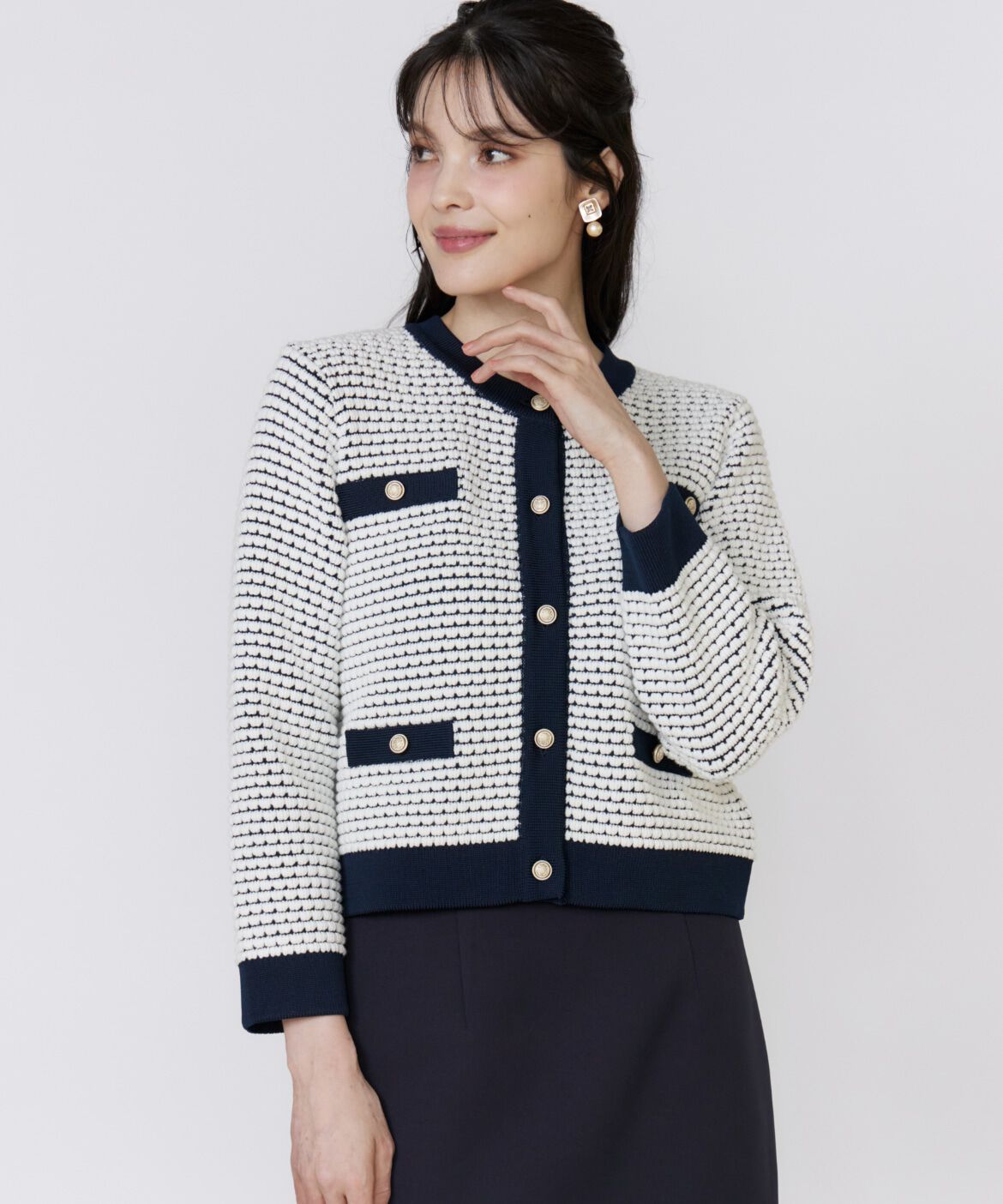 Maglie le cassetto「《大きいサイズ》バルキーニットジャケット」|カーディガン|