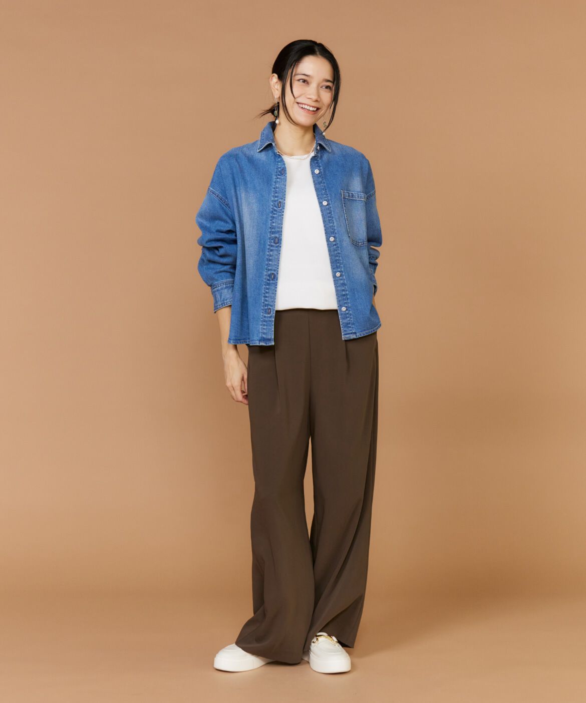 INED「《大きいサイズ》オーバーサイズクルーネックニット」|ニット・セーター|