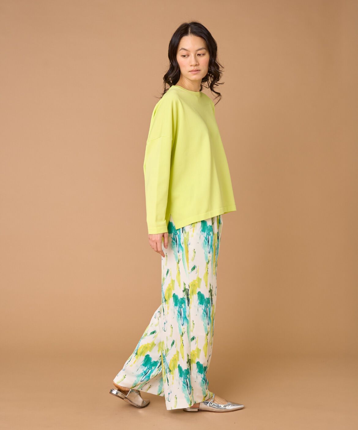 INED「《大きいサイズ》オーバーサイズクルーネックニット」|ニット・セーター|