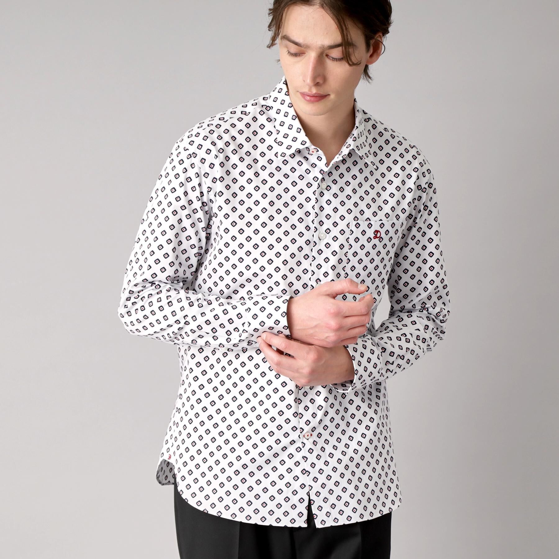 DRESSTERIOR「ポートベロープリントシャツ」|シャツ・ブラウス|ホワイト(501)