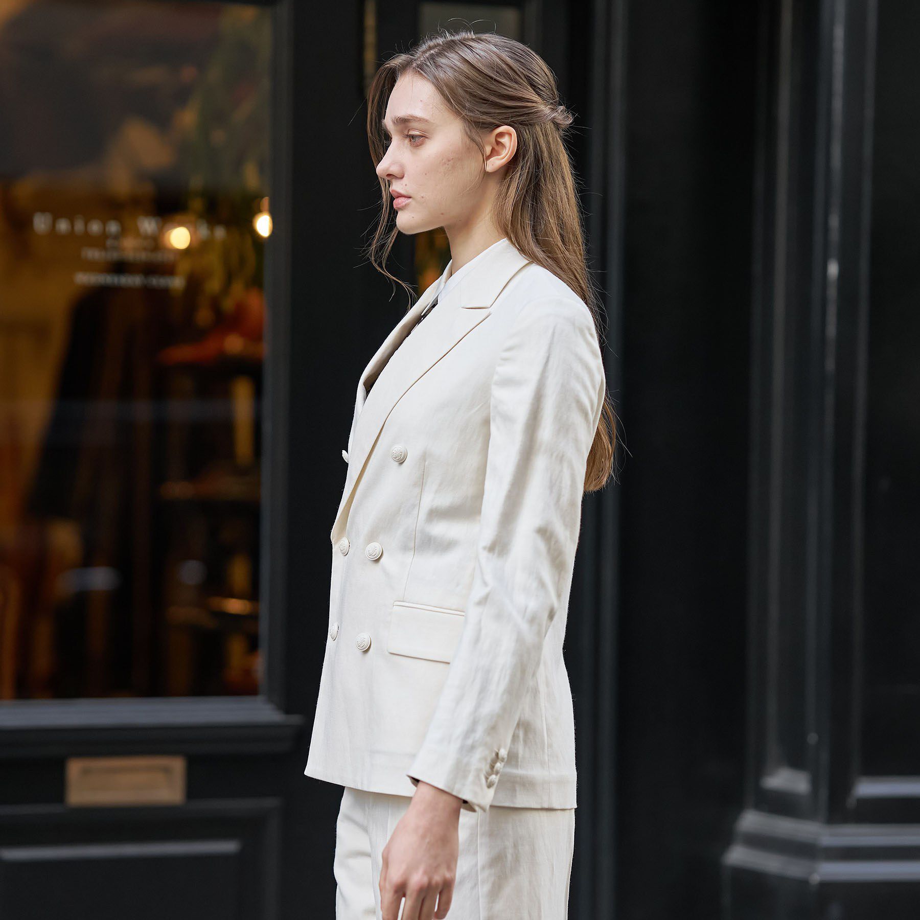 DRESSTERIOR「リネンブレンドWブレストジャケット」|テーラードジャケット|