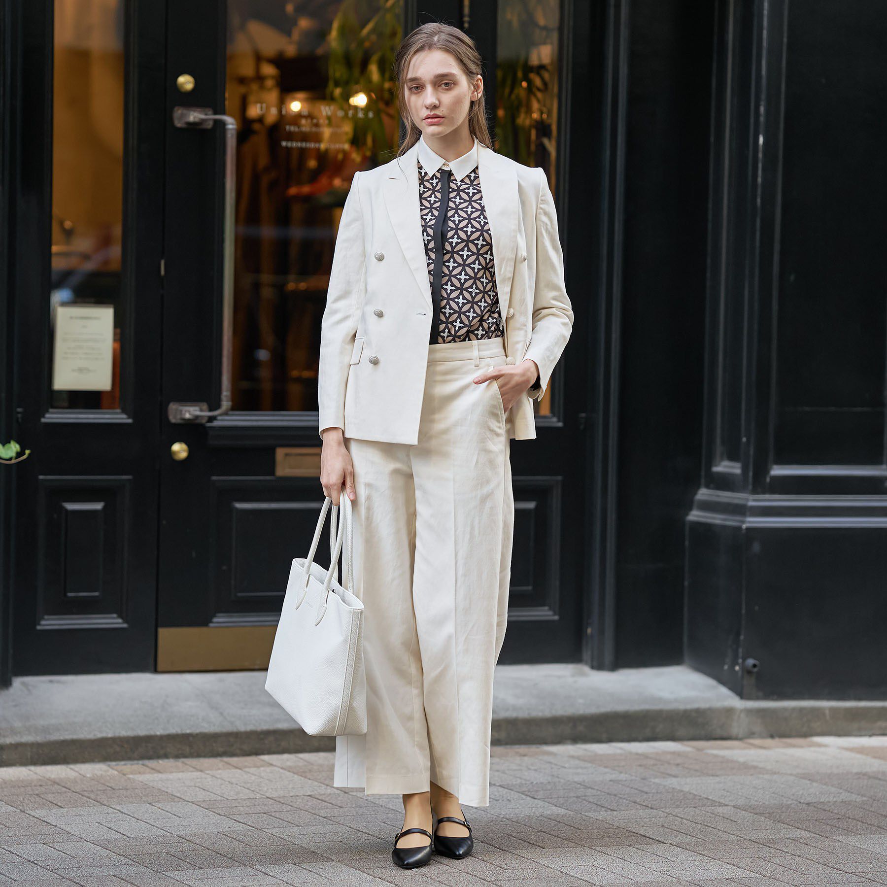 DRESSTERIOR「リネンブレンドWブレストジャケット」|テーラードジャケット|