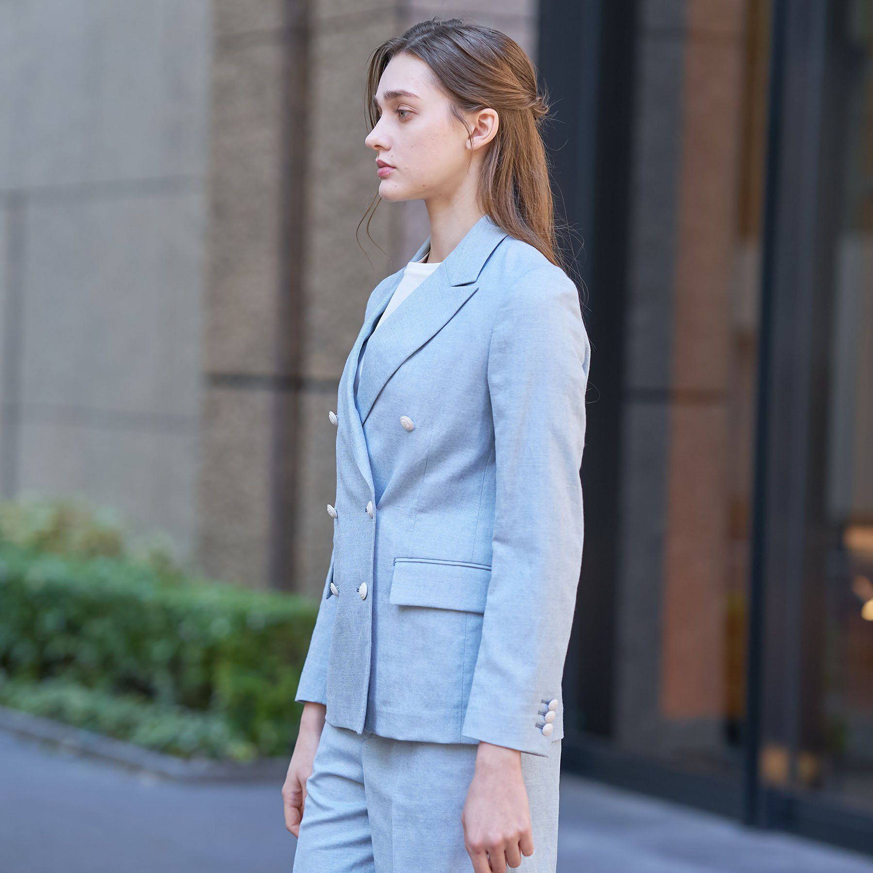 DRESSTERIOR「リネンブレンドWブレストジャケット」|テーラードジャケット|