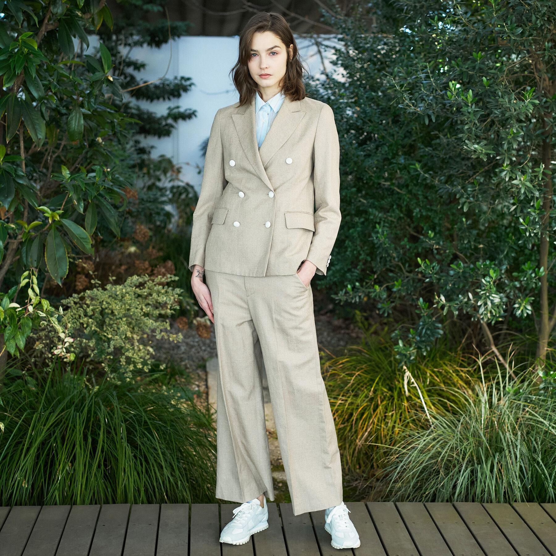 DRESSTERIOR「リネンブレンドWブレストジャケット」|テーラードジャケット|