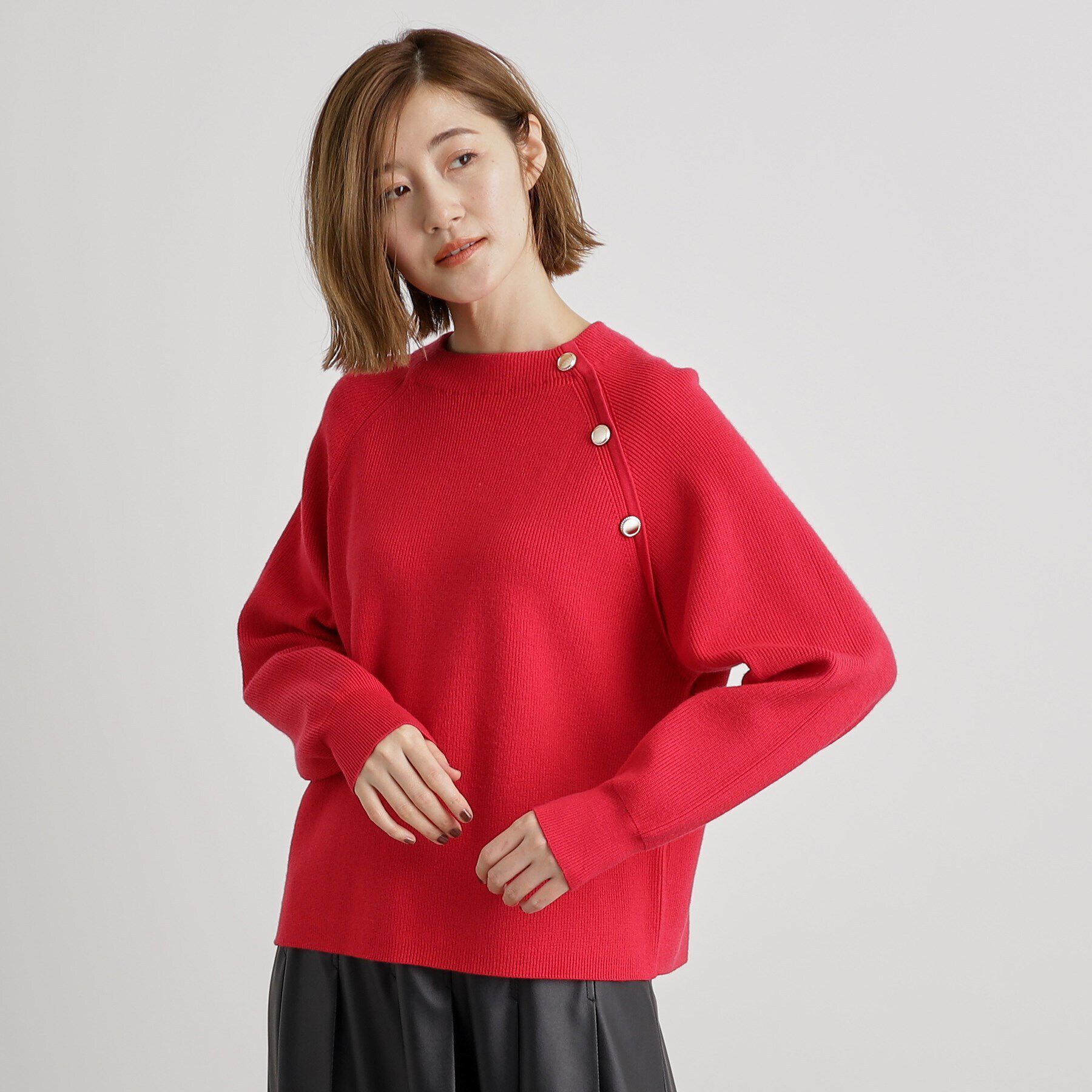 grove「肩釦ラグランスリーブプルオーバー」|ニット・セーター|
