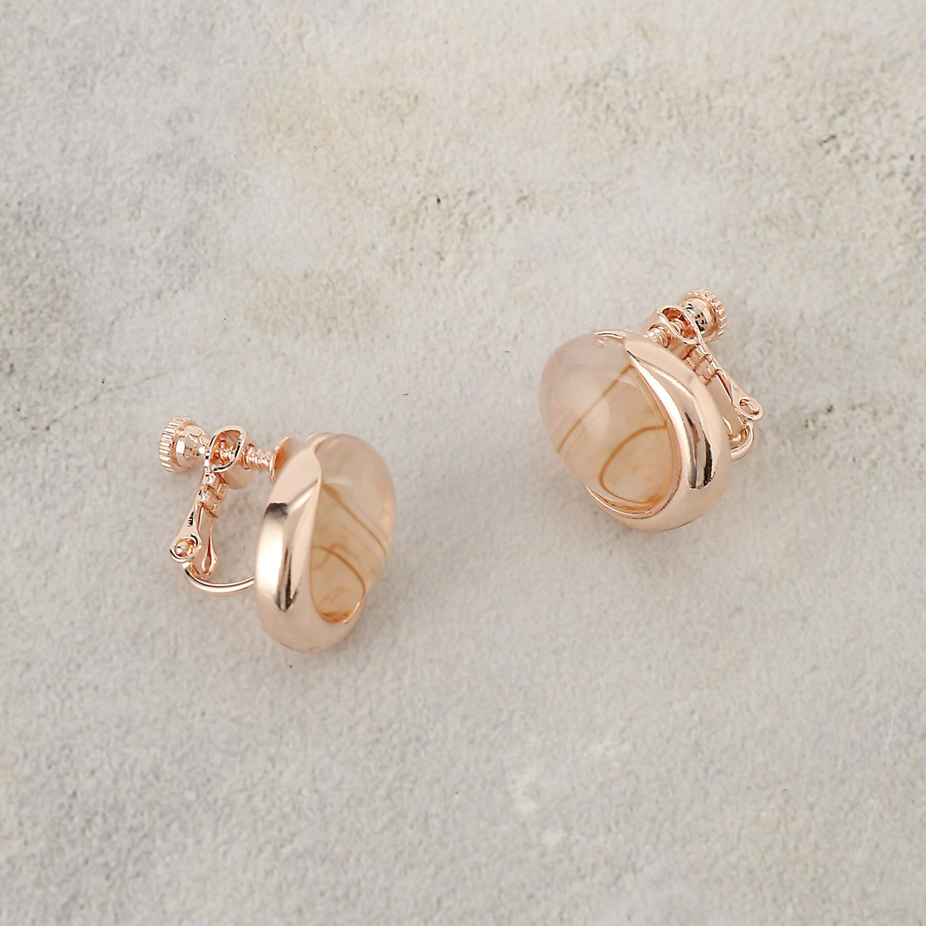 grove「カラーメタルイヤリング」|イヤリング|ピンクゴールド(00