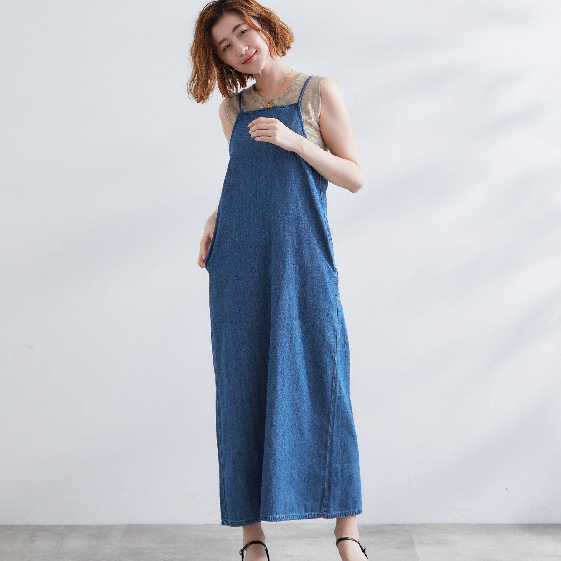 grove「【Lee】DENIM CAMISOLE DRESS」|ワンピース|