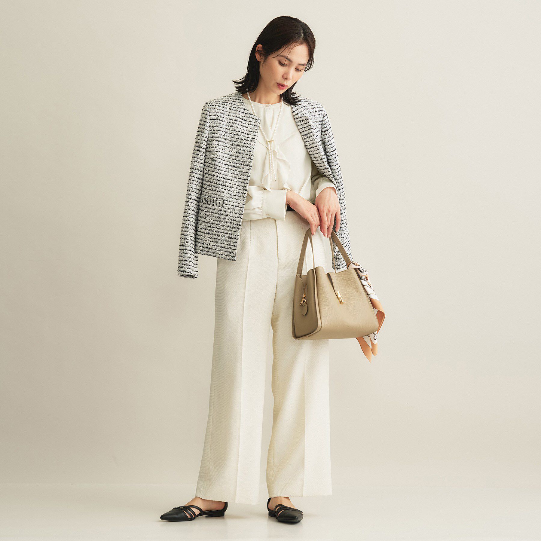 INDIVI「【洗える／セレモニー】ラッフルサテンブラウス」|シャツ・ブラウス|