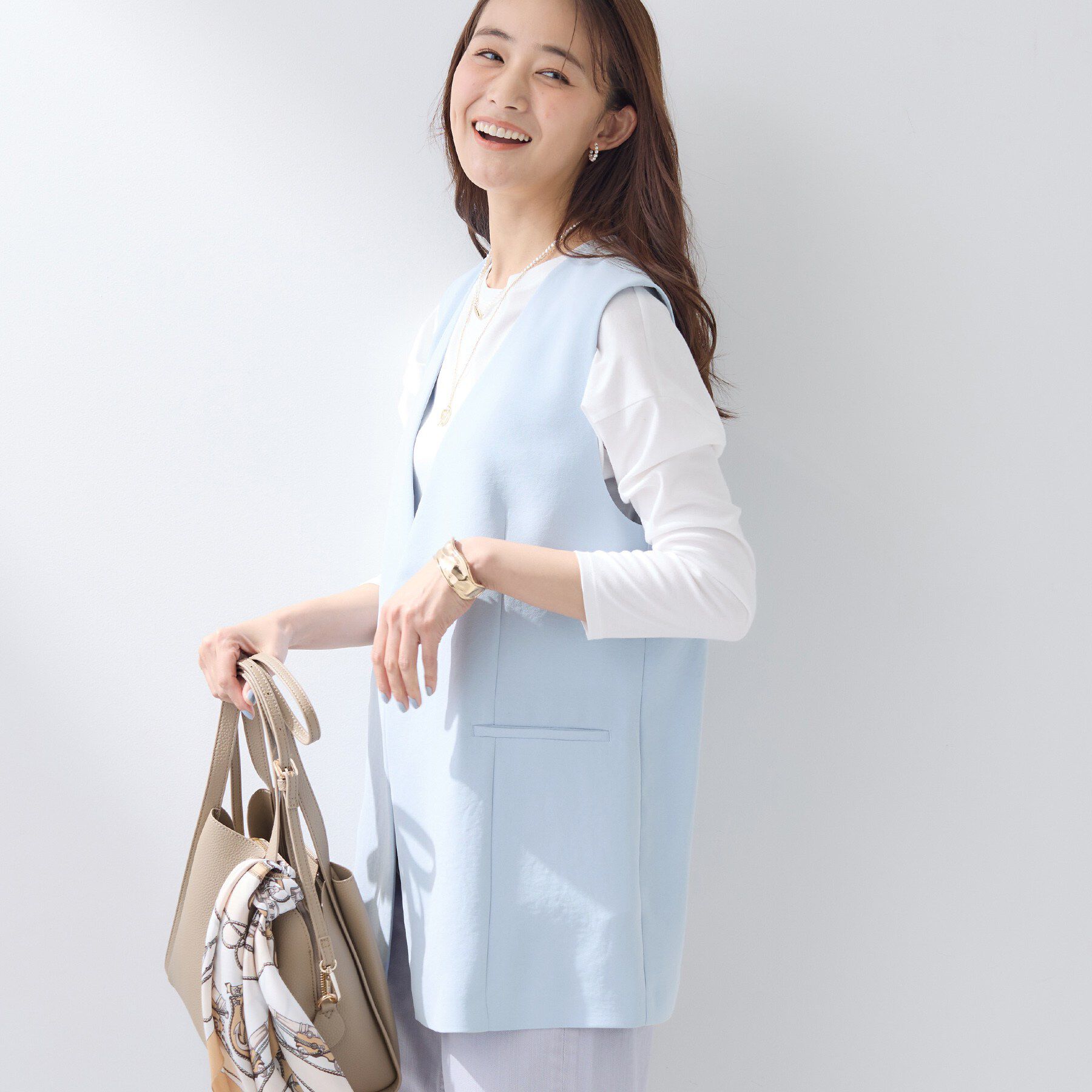 INDIVI「【洗える／多機能／SETUP可】着る日傘ジレジャケット」|ベスト・ジレ|